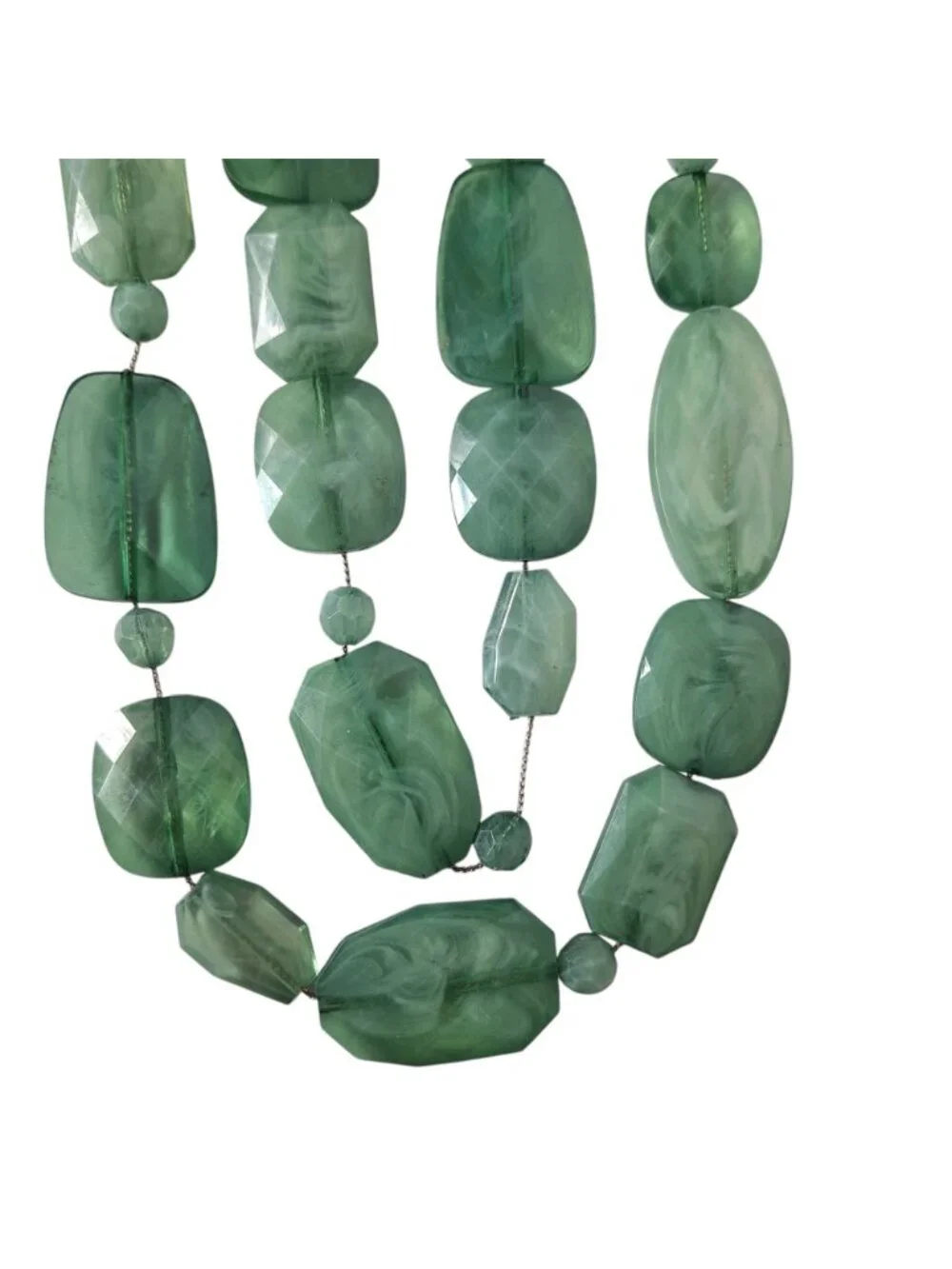 Unbranded | Jewelry | Vintage Chunky Green Statement Necklace Layered ...